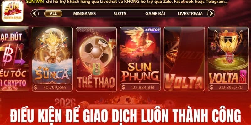 Điều kiện để giao dịch luôn thành công