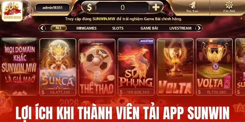 Lợi ích khi thành viên tải app Sunwin